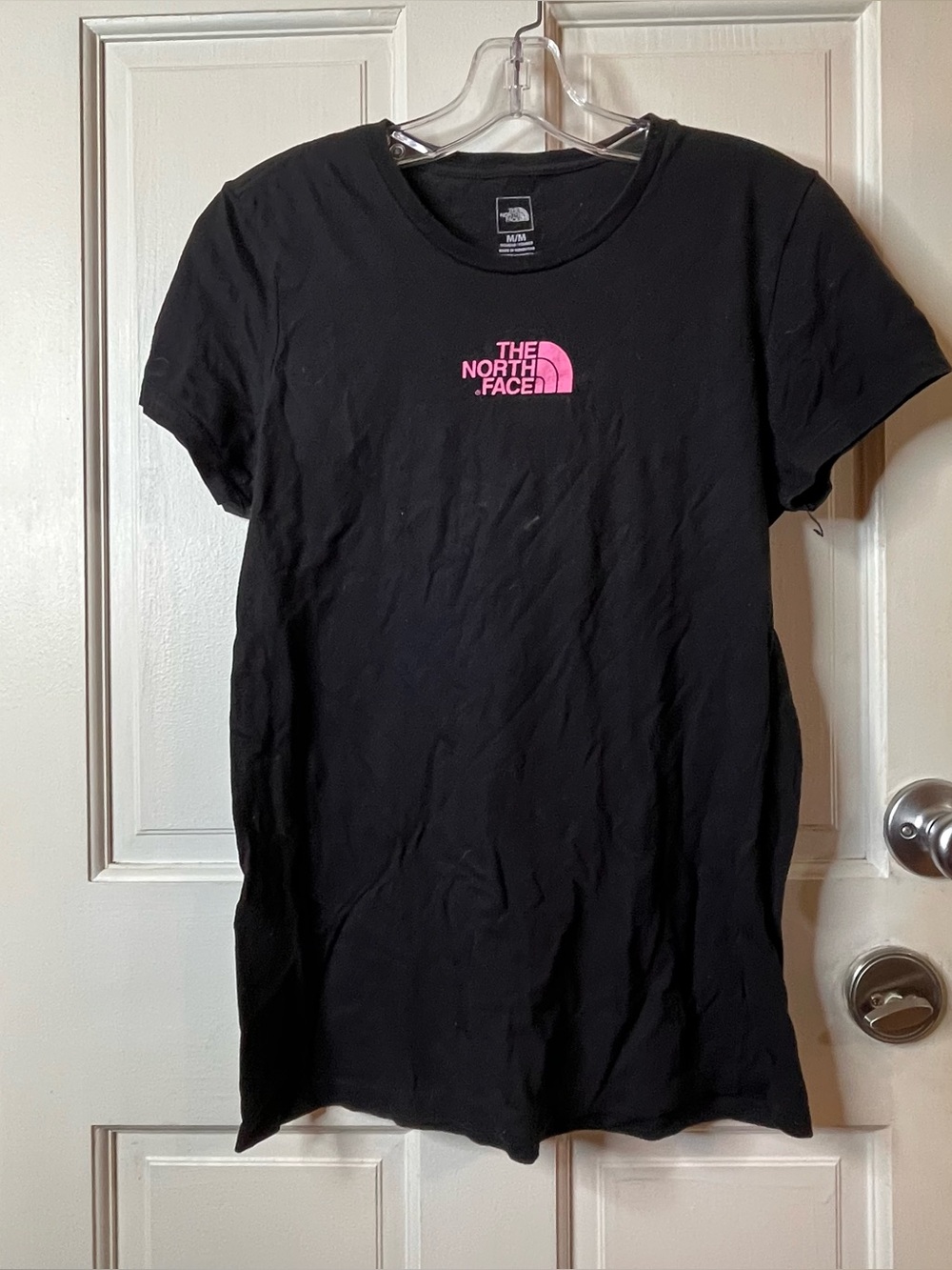 The North Face Black Short-Sleeve Tee with Pink Logo